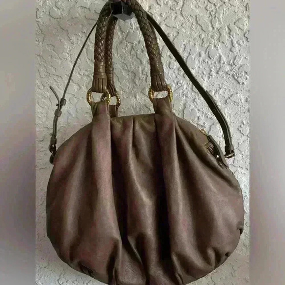 Ellie Tahari Boho Shoulder/Handbag Purse Adjustable Strap Womens Brown Leather - Picture 11 of 14